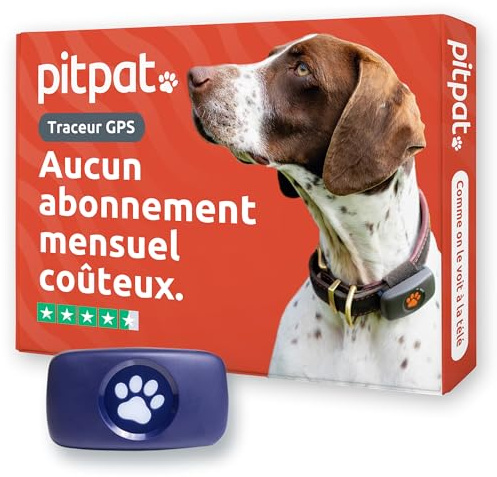 PitPat GPS Dog Tracker No Monthly Fees - Pet Tracker for All Dogs | Subscription Free, Waterproof, Fits all Collars, for All Dogs, Unlimited Range, Activity Tracker, Vet Recommended