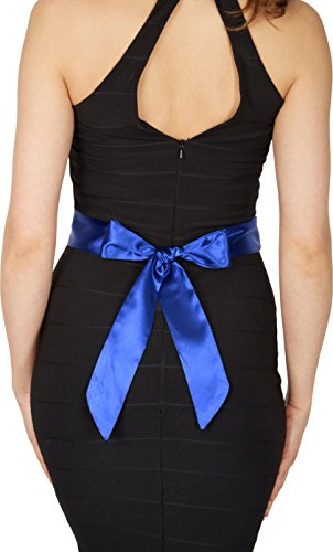 BlackButterfly Brud Bröllop Brudtärna Siden Skärp Bälte (Kungsblå, 5B / 250L)