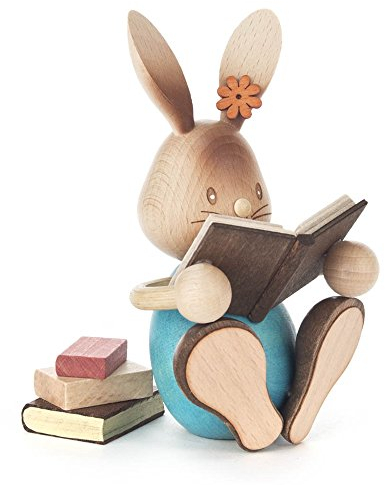 Osterhase Stupsi mit Büchern - Dregeno Erzgebirgische Holzkunst - Artikel 224/648/10