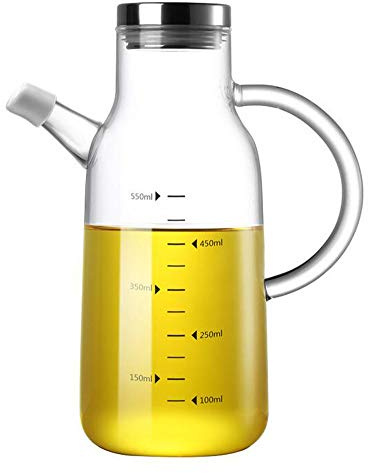 XiaoShenLu Aceiteras Antigoteo Cristal, Dispensador Aceite, Oliva y Vinagre Recipiente Aceite Para Cocina,Vinagrera,Aceiteras, 550ml