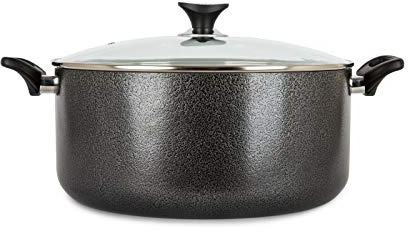Professional Non Stick Stock Pot Casserole Pan Twin Handles with Tempered Glass Lid (28cm)