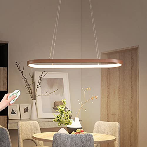 Pendelleuchte LED Kronleuchte Oval Esstisch Lampen Modern Pendellampe Dimmbar Mit Fernbedienung Hängelampe Wohnzimmer Leuchte Höhenverstellbar Hängeleuchte Für Flur Küche Schlafzimmer Deko Pendellampe