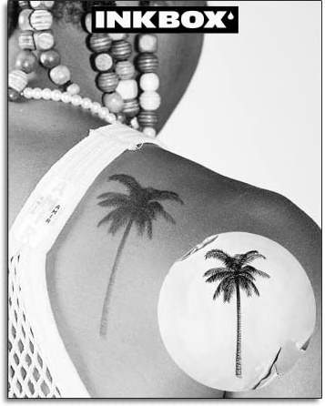 Inkbox Semi-Permanent Tattoo - Premium Easy Long Lasting Waterproof Temp Design, Lasts 1-2 Weeks - Palm Tree, 6 x 3 in, Palmera