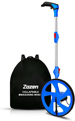 Zozen Measuring Wheel, Rolling Tape Measure Wheel - 3-Sections Collapsible/Starting Point Arrow/One Key to Reset/Kickstand to Keep Stand [Up To 10,000Ft] - Adapt to various roads.