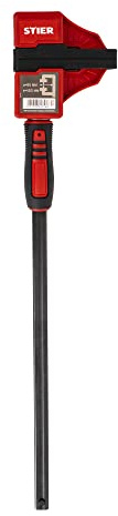 STIER Kompaktzwinge 450 mm Spannweite | Optimal für Arbeiten auf engem Raum, 60 mm Ausladung, Große Spannbacken