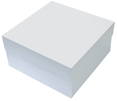 Culpitt 10 White Cake Box With Glued Lid, 10 Pack, 254 X 152mm, Rigid Transport And Protection For Birthday, Wedding, And Celebration Bakes, Cake Boxes