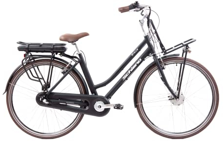 F.lli Schiano E-Ville, E Bike für die Stadt 28 Zoll, 36V 10.4Ah Abnehmbarer Akku, Motor 250W 40Nm, City Ebike für Herren/Damen, Schwarz