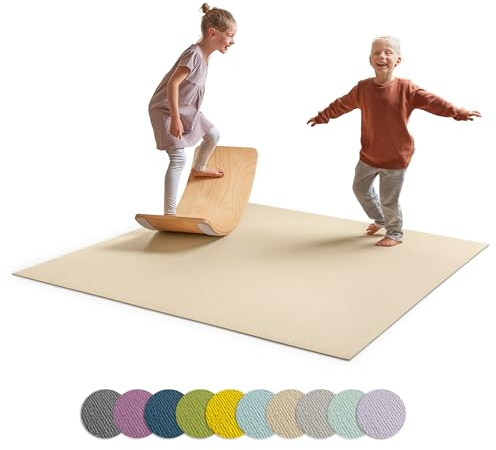 Ehrenkind® Made in Germany Anti-Rutsch Krabbelmatte Oeko-Tex Matten | Spielmatte Baby | Größe 180x240cm BEIGE