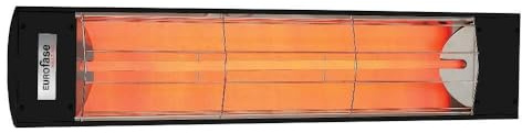Eurofase Heating 1500 Watt Plug-In Electric Infrared Single Element Heater-Black Finish-No Fascia Decorative Fascia