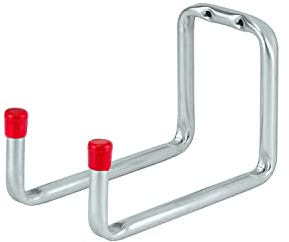 siwitec Gerätehalter 120 x 172 x 90 x 142 mm aus verzinktem Stahl mit Endkappen, Doppelhaken zur Aufbewahrung, Wandhaken