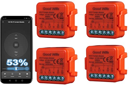 Good Wife Interruttore Tapparelle WiFi, Modulo Comando per Tapparelle Elettriche, Controllo Vocale con Alexa e Google Home, App Smart Life, Timer Switch per Persiane Avvolgibili e Tende, 300W (4)