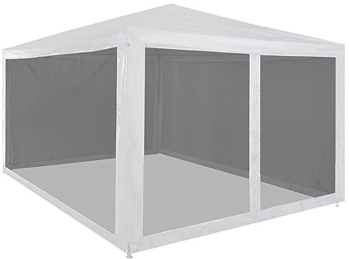 ZEYUAN Partyzelt mit 4 Mesh-Seitenwänden, Party Deko, Festzelt, Pavillon, Garden Decoration, Canopy Tent, Lagerzelt, Gartenpavillon, 4 x 3 m