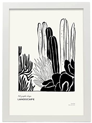 Nacnic Póster Pop Art Abstracto. Cactus gigante Ilustraciones Artísticas Modernas para la Decoración de Interiores.