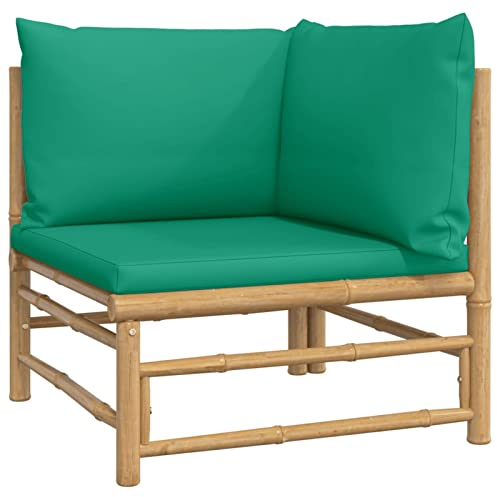 Tidyard Garten-Ecksofa mit Grünen Kissen Gartensofa Palettensofa Palettenmöbel Paletten-Sofa Holzsofa Garten-Paletten-Ecksofa Gartengarnitur Sitzgruppe Garnitur Loungesofa 69 x 69 x 65 cm (B x T x H)