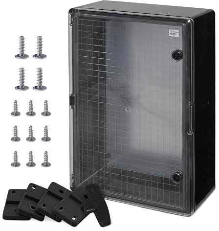 BOXEXPERT cassetta di distribuzione esterno IP65 ABS 600x400x200mm Fleet, impermeabile, armadio elettrico/wand, custodia industriale vuota, nera