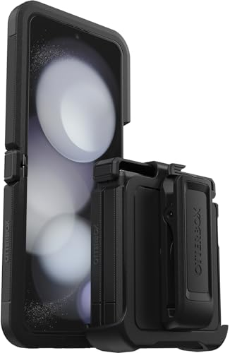 OtterBox Cover per Samsung Galaxy Z Flip5 Defender XT, resistente a shock e cadute, cover ultra robusta, testata 4x vs le norme anti caduta MIL-STD 810G, per telefoni pieghevoli, Nero