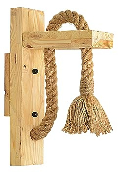 LEDSone Wandlampen aus Hanfseil aus Holz im Steampunk-Stil, Wandleuchte aus Holz, E27-Vorrichtung, Retro-Flur-Nachttisch-Loft-Leuchte, Industriedekor-Beleuchtung (Holzfarbe) [Energieklasse A]