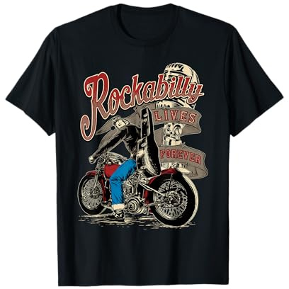 Biker Shirt Rockabilly lives forever - Custom Motorcycle T-Shirt