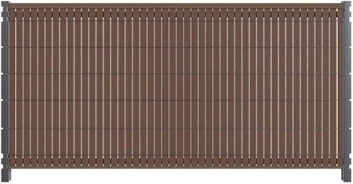 DECKLINEA Kit Occultation Bois Composite - Brun - Hauteur : 123 cm - AKIDO - Lattes Pleines Résistantes - Montage Facile - Haute Resistance - 3 Couleurs Disponibles