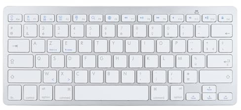 Teclado Bilingüe Portátil Ultrafino para Teclado Alemán Francés Español Italiano, Teclado Inalámbrico Bluetooth Compatible con iOS, Android, Mac OS (Diseño AZERTY francés)