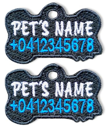 2 Stück Hundemarke Personalisiert mit Name - Knochen Namensschild für Hunde Halsband - Anhänger Marke für Hunde - Hunde Namensschild für halsband - Custom Dog Tag for Collar