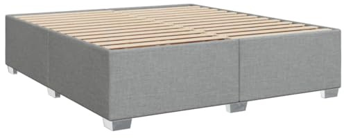 vidaXL Sängram ljusgrå 180x200 cm tyg, sängbotten, plattformssäng, stoppad sängram, sovrumsmöbler, dubbelsäng, sängram av tyg