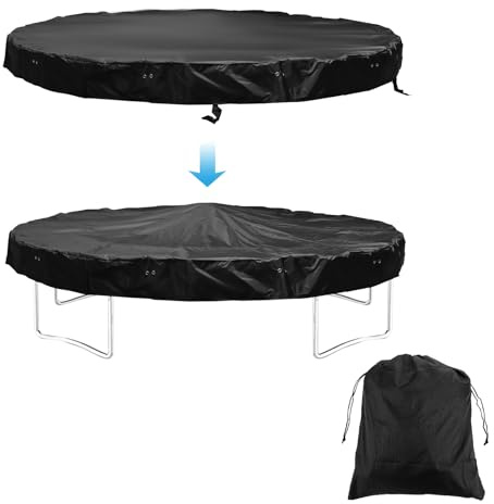 Trampolin-Winterabdeckung, 244cm Trampolin-Abdeckung aus Oxford-Stoff Staubdichte Trampolin-Schattenabdeckung Zelt Abdeckung Trampolin Trampolin-Schattenabdeckung(Schwarz)