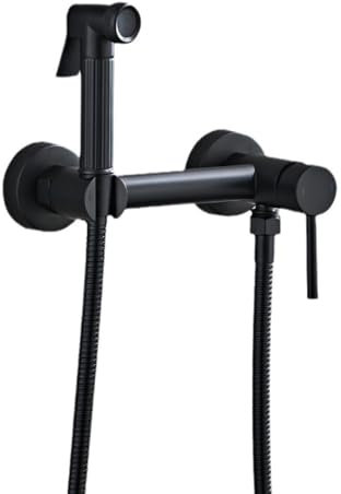 Kit De Bidet De Toilette De Haute Qualité Pistolet Multifonction Laiton Kit Douchette Wc Suspendu Monocommande Eau Chaude Et Froide noir