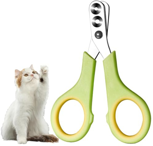 ChenYuehao One Piece Ergonomic Handle Pet Claw Scissors Cute Comfortable Non-Slip Claw Trimmer Reusable Cat Claw Cutters Scissors for Cat Tiny Dog