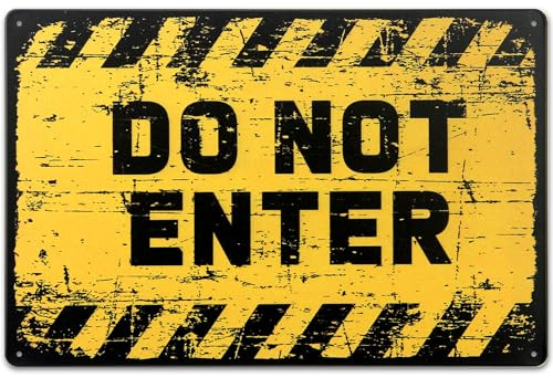 Poeland Do Not Enter Sign, Metal No Entry Sign 11.8 x 7.8 for Garden, Office, Bedroom, Club, Backyard
