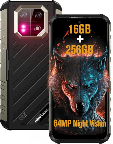 Ulefone Armor 22 Android 14 Rugged Smartphone, 16GB + 256GB, 120Hz 6.58 Tough Screen, 64MP+64MP Night Vision Waterproof Camera, 33W Fast Charge, 3-Card Slot 4G Dual SIM Phone Unlocked, NFC UK Black