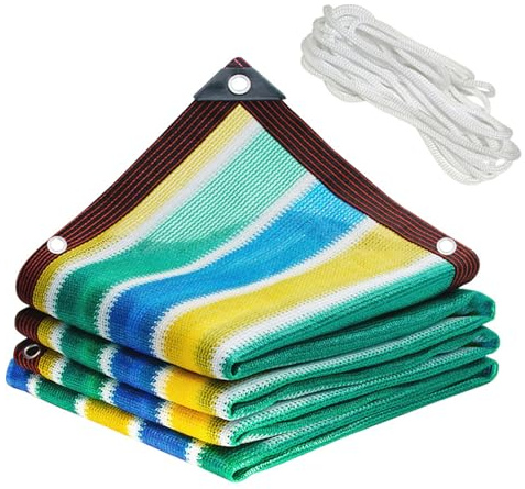 Rectangular Sun Shade Sail 5m x 10m UV Resistant Breathable Garden Canopy for Wind Frost Snow and Winter Multicolor