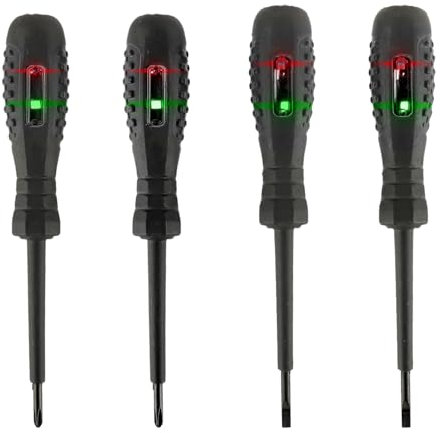 HUAREW Cacciavite tester di tensione, Cacciavite Magnetico 2 in 1 ad Alta Coppia, cacciavite magnetico tester di tensione,Strumenti Cacciavite Tester Elettrico,Set Cacciavite Tester Tensione(4 Pezzi)