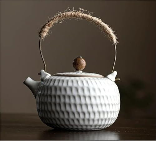 Teapots Heat-Resistant Loop-Handled Teapot Tea Kettle Candle Tea Electric Ceramic Water Boiling Kettle Tea Making Device Teapots & Coffee Servers Travel Tea Set(Type-A)