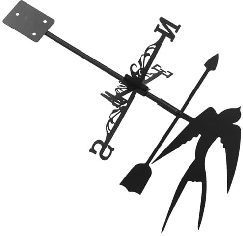 KONTONTY 1 Juego Paleta del de Hierro Forjado Clima decoración Colgante paletas Viento veletas para tejados Soportes de Techo para veletas Planchar Black