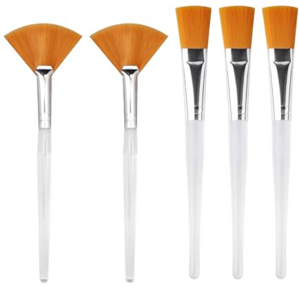 3 Pennelli Per Maschera Per Il Viso E 2 Pennelli Per Ventole, Pennelli Di Bellezza, Strumenti Per La Cura Del Viso, Strumenti Per Il Trucco.