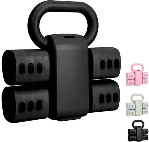 ZhaoCo Set de Haltères Réglables 2 en 1, Convertible en Haltere Russe, 1/1,5/2/2,5 kg Chacun, Poids pour Gym à Domicile, Set de Poids Libres 4 en1 pour Femmes avec Régulation Rapide (Noir)