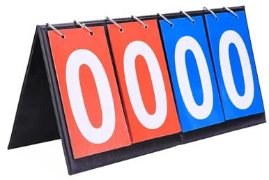 OYUUJII Tabellone Segnapunti a 4 Cifre,Tabellone Sportivo Portatile Segnapunti da Tavolo Flip Multifunzione Riutilizzabile per Pallacanestro,Badminton,Pallavolo,Ping-Pong