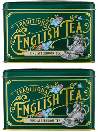 New English Teas Vintage Tin Gift Set – British Souvenir Gift for Tea Lovers, Birthdays & Christmas (Afternoon Tea)