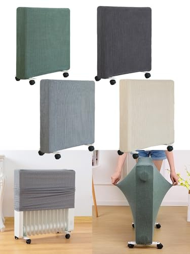 Gray or Light Gray Electric Plus Oil Radiator Cover for Elastic Fabric Protective Green Beige Dark Heaters Enclosed in Heater Dust Cover(Light Gray L)