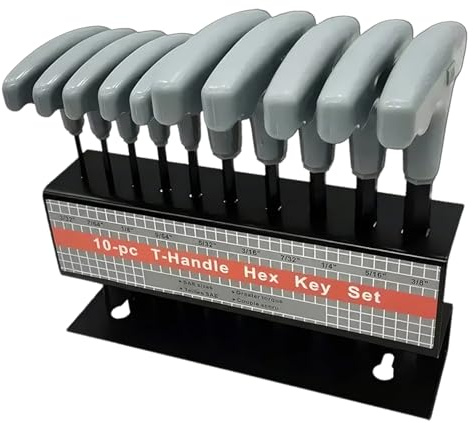 Juego de llaves Allen - Kit de llaves hexagonales métricas de 10 mm Mango ergonómico de 10 piezas, herramienta hexagonal estándar, llavs de acero de varios tamaños, estuche compacto | Llave Allen de