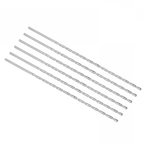 ROWORKX 6Pcs 4mm x 200mm Extra Long HSS Twist Drill Bits - Straight Shank Spiral Drill Bits for Wood, Metal, Aluminium, Plastic