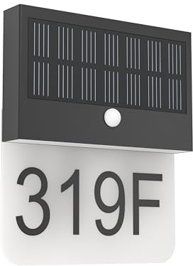 Eglo Solar lampada da parete esterna Conettimara, 700 Lumen, luce | decorativa solare con numero civico, LED esterno in plastica nero e bianco, illuminazione neutra, IP44