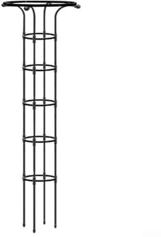 Treillis en métal pour intérieur et extérieur pour plantes grimpantes, style obélisque vertical, soutenant les vignes et les légumes fleuris (185 cm)