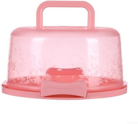 Contenitore per torte in plastica con serratura con manico per un comodo trasporto e una conservazione sicura di torte, biscotti e altri prodotti da forno