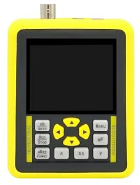 YGBWAOV Osciloscopio Digital Portátil Amarillo con Pantalla de 2,4 Pulgadas y Soporte para de Banda Analógico de 120 MHz.