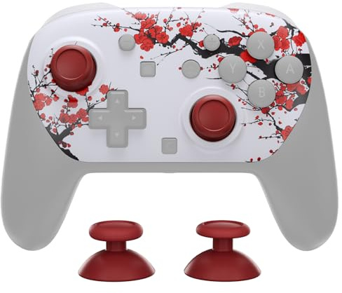 eXtremeRate DIY Replacement Faceplate Shell for Nintendo Switch 2 Pro Controller, Custom Front Housing Case, Thumbsticks and Screwdriver Tools for Switch 2 Pro Controller - Winter Blossom