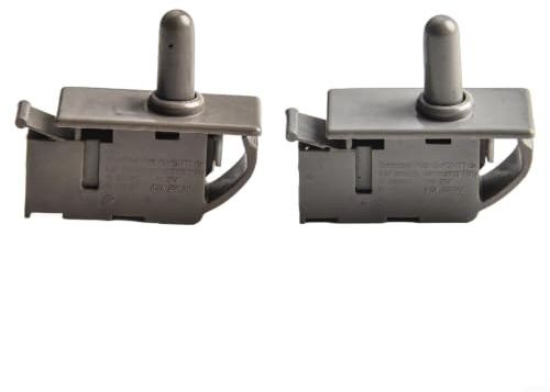 2 interruptores de puerta de frigorífico (normalmente cerrado), pulsador para iluminación de congelador, CA 250 V 0,5 A, plástico gris, 32,6 × 18,5 × 15 mm, repuesto