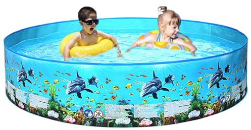 Piscine Pliable Familiale Bassin De Baignade Non Gonflable pour Fête en | Piscine À Parois Rigides Pour Adultes Animaux Jardin Cour Terrasse Pelouse Patio Été