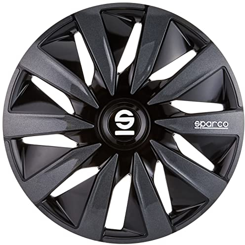 Sparco Spc1391Bkgr Set Copricerchi 4 Pezzi Lazio 13 Pollici Nero/Grigio, Set Di 4